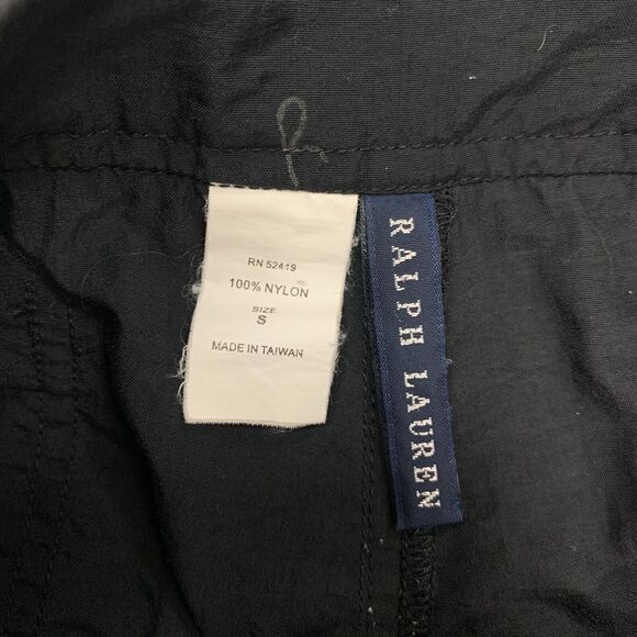 Vintage Ralph Lauren Board Shorts Mens S Small Black Nylon Drawstring Tie Beach - Picture 7 of 12